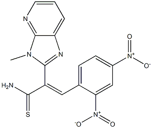 2-(2,4-Dinitrophenyl)-1-[3-methyl-3H-imidazo[4,5-b]pyridin-2-yl]ethenecarbothioamide Struktur