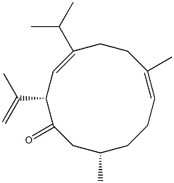 (2S,3Z,7E,11S)-2-(1-Methylethenyl)-4-isopropyl-7,11-dimethylcyclododeca-3,7-dien-1-one Struktur