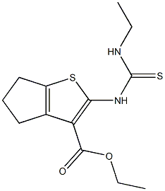 2-(3-Ethylthioureido)-5,6-dihydro-4H-cyclopenta[b]thiophene-3-carboxylic acid ethyl ester Struktur