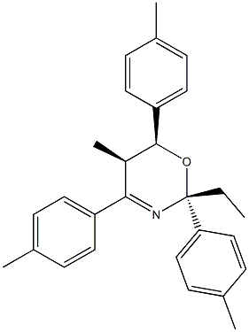 (2R,5R,6S)-2-Ethyl-5-methyl-2,4,6-tri(p-tolyl)-5,6-dihydro-2H-1,3-oxazine Struktur