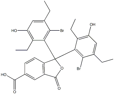 1,1-Bis(6-bromo-2,5-diethyl-3-hydroxyphenyl)-1,3-dihydro-3-oxoisobenzofuran-5-carboxylic acid Struktur