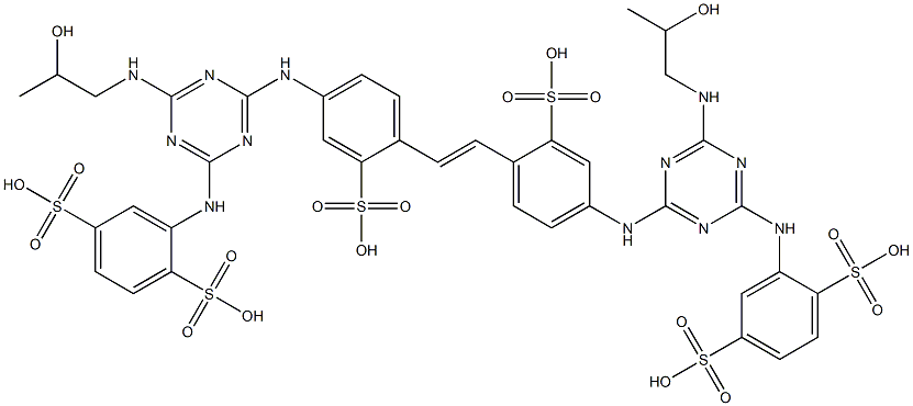 4,4'-Bis[4-(2,5-disulfoanilino)-6-(2-hydroxypropylamino)-1,3,5-triazin-2-ylamino]-2,2'-stilbenedisulfonic acid Struktur