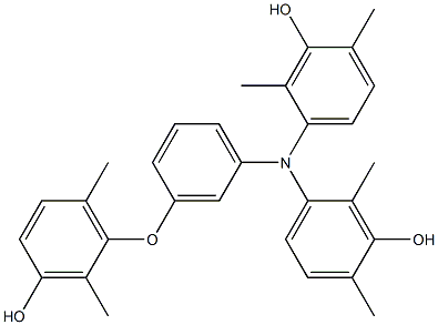 N,N-Bis(3-hydroxy-2,4-dimethylphenyl)-3-(3-hydroxy-2,6-dimethylphenoxy)benzenamine Struktur