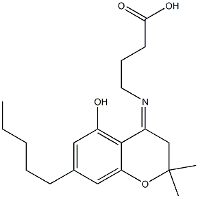 4-[(3,4-Dihydro-5-hydroxy-2,2-dimethyl-7-pentyl-2H-1-benzopyran)-4-ylideneamino]butyric acid Struktur