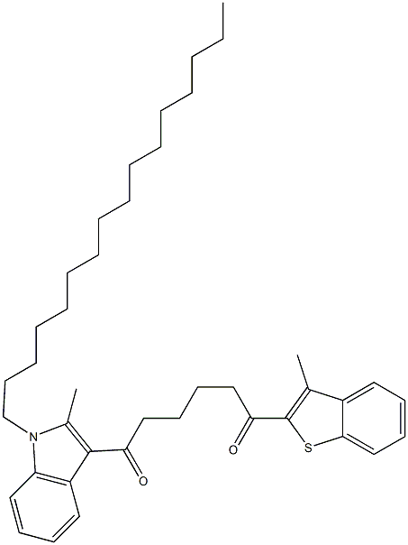 1-(1-HEXADECYL-2-METHYL-1H-INDOL-3-YL)-6-(3-METHYL-BENZO[B]THIOPHEN-2-YL)-HEXANE-1,6-DIONE Struktur