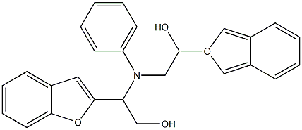 1-BENZOFURAN-2-YL-2-[(2-BENZOFURAN-2-YL-2-HYDROXY-ETHYL)-PHENYL-AMINO]-ETHANOL Struktur