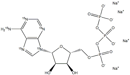 Adenosine-15N5 5'-triphosphate sodium salt solution supplied as the sodium salt in 100 mM soln with H2O, with 5 mM Tris buffer, 98 atom % 15N Struktur