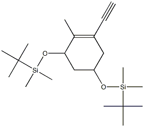 ((1R,3S)-5-ethynyl-4-methylcyclohex-4-ene-1,3-diyl)bis(oxy)bis(tert-butyldimethylsilane) Struktur