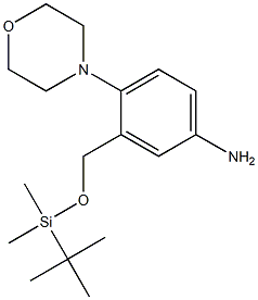 3-((tert-butyldimethylsilyloxy)methyl)-4-morpholinobenzenamine Struktur