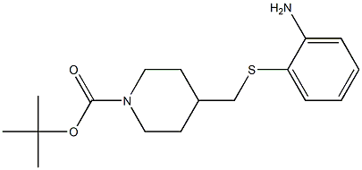 4-(2-Amino-phenylsulfanylmethyl)-piperidine-1-carboxylic acid tert-butyl ester Struktur