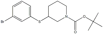 3-(3-Bromo-phenylsulfanyl)-piperidine-1-carboxylic acid tert-butyl ester Struktur