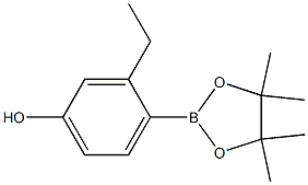 3-ethyl-4-(4,4,5,5-tetramethyl-1,3,2-dioxaborolan-2-yl)phenol Struktur