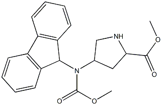 4-(9H-Fluoren-9-ylmethoxycarbonylamino)-pyrrolidine-2-carboxylic acid methyl ester Struktur