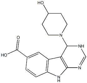 4-(4-hydroxypiperidin-1-yl)-4,9-dihydro-3H-pyrimido[4,5-b]indole-6-carboxylic acid Struktur