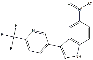 3-(6-(trifluoromethyl)pyridin-3-yl)-5-nitro-1H-indazole Struktur