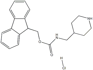 4-(Fmoc-aminomethyl)-piperidine hydrochloride Struktur