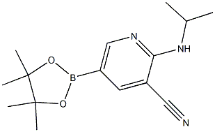 2-(isopropylamino)-5-(4,4,5,5-tetramethyl-1,3,2-dioxaborolan-2-yl)pyridine-3-carbonitrile Struktur