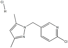 2-Chloro-5-[(3,5-dimethyl-1H-pyrazol-1-yl)methyl]-pyridine hydrochloride Struktur