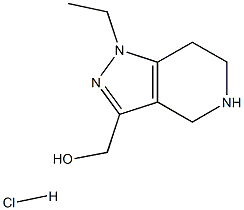 (1-Ethyl-4,5,6,7-tetrahydro-1H-pyrazolo-[4,3-c]pyridin-3-yl)methanol hydrochloride Struktur