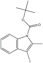 3-Iodo-2-methyl-1H-indole-1-carboxylic acid tert-butyl ester Struktur