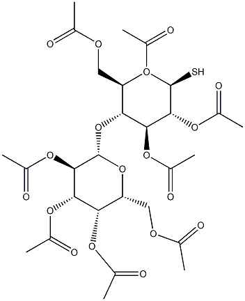 4-O-(2,3,4,6-Tetra-O-acetyl-b-D-galactopyranosyl)-1,2,3,6-tetra-O-acetyl-b-D-thioglucopyranose Struktur