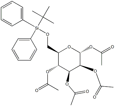 1,2,3,4-Tetra-O-acetyl-6-O-(tert-butyldiphenylsilyl)-a-D-mannopyranose Struktur