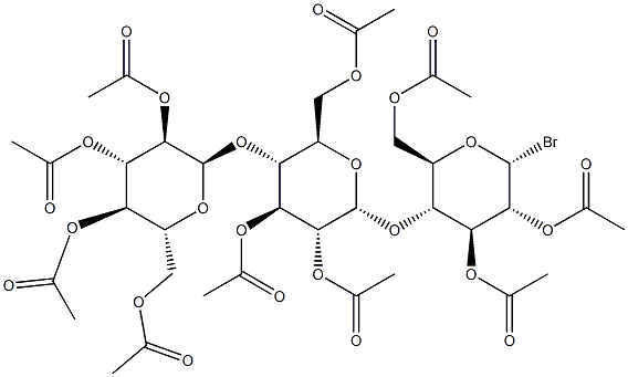 2,3,6-Tri-O-acetyl-4-O-(2,3,6-tri-O-acetyl-4-O-(2,3,4,6-tetra-O-acetyl-a-D-glucopyranosyl)-a-D-glucopyranosyl)-a-D-glucopyranosyl bromide Struktur