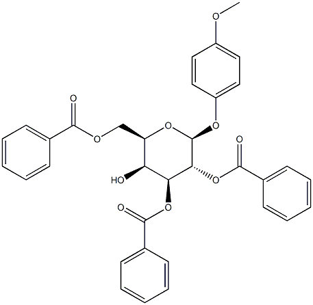 4-Methoxyphenyl 2,3,6-tri-O-benzoyl-b-D-galactopyranoside Struktur