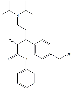 (R)-2-(3-(diisopropylamino)-1-phenylpropyl)-4-(hydroxymethyl)phenyl propionate Struktur