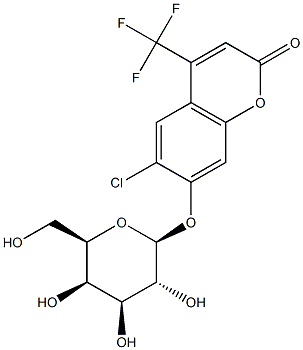 6-Chloro-4-(trifluoromethyl)umbelliferyl b-D-galactopyranoside Struktur