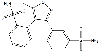 2-(5-methyl-3-(3-sulfamoylphenyl)isoxazol-4-yl)benzenesulfonamide Struktur