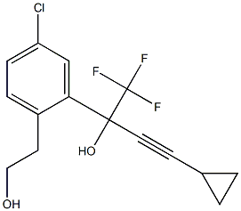 2-(5-Chloro-2-(2-hydroxyethyl)phenyl)-4-cyclopropyl-1,1,1-trifluorobut-3-yn-2-ol Struktur