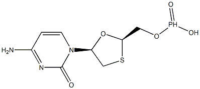 Phosphonic Acid Mono[[(2R,5S)-5-(4-amino-2-oxo-1(2H)-pyrimidinyl)-1,3-oxathiolan-2-yl]methyl] Ester Struktur