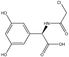 (R)-2-(2-Chloroacetamido)-2-(3,5-dihydroxyphenyl)acetic Acid Struktur