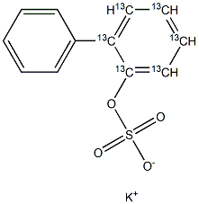 2-Biphenylyl-13C6 Sulfate Potassium Salt Struktur