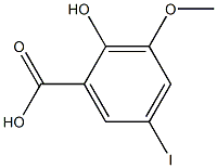 2-Hydroxy-5-iodo-3-methoxy-benzoic acid Struktur