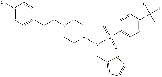 N-(1-[2-(4-CHLOROPHENYL)ETHYL]PIPERIDIN-4-YL)-N-(2-FURYLMETHYL)-4-(TRIFLUOROMETHYL)BENZENESULFONAMIDE Struktur