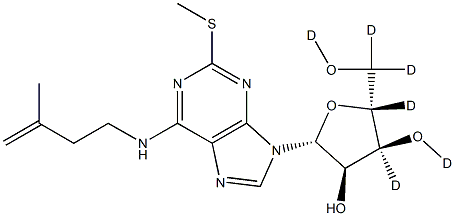 2-Methylthio-N6-Isopentenyladenosine-D6 Struktur