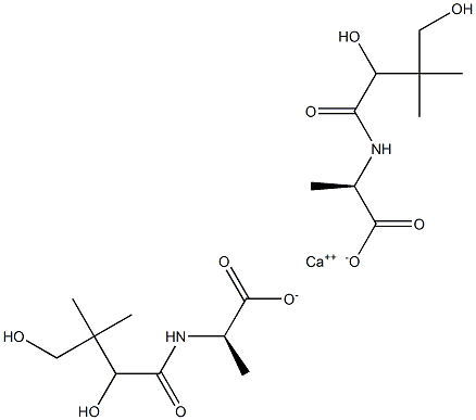 (DL)-N-(3,3-dimethyl-2,4-dihydroxy-1-oxobutyl)-3-alanine calcium salt Struktur