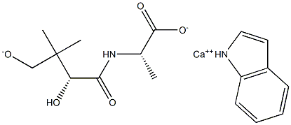 (R)-N-(2,4-dihydroxy-3,3-dimethyl-1-oxobutyl)-indole-alanine calcium salt Struktur