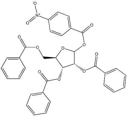 2,3,5-Tri-O-benzoyl-1-O-(4-nitrobenzoyl)-D-ribofuranose Struktur