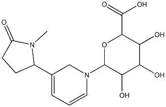 3,4,5-trihydroxy-6-[5-(1-methyl-5-oxo-pyrrolidin-2-yl)pyridin-1-yl]-oxane-2-carboxylic acid Struktur