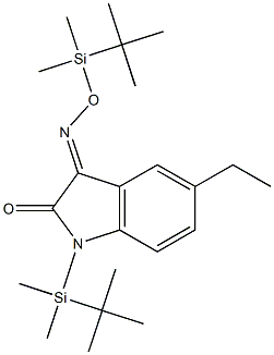 1H-Indole-2,3-dione, 1-(tert-butyldimethylsilyl)-5-ethyl-, 3-[O-(tert- butyldimethylsilyl)oxime] Struktur