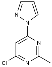 4-Chloro-2-methyl-6-(1H-pyrazol-1-yl)pyrimidine 98% Struktur