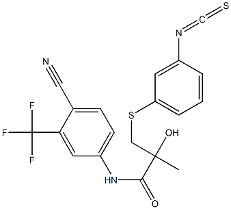 N1-(4-cyano--3-(trifluoromethyl)phenyl)-2-hydroxy-3-((3-isothiocyanatophenyl)sulfanyl)-2-methylpropanamide Struktur