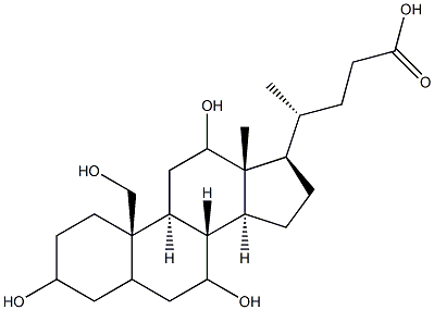 3,7,12,19-tetrahydroxycholanoic acid Struktur