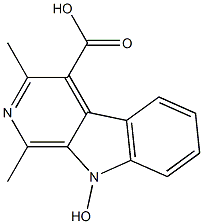 9-hydroxy-1,3-dimethyl-9H-beta-carboline-4-carboxylic acid Struktur