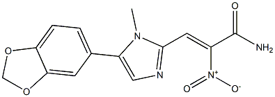 3-(5-benzo(1,3)dioxol-5-yl-1-methyl-1H-imidazol-2-yl)-2-nitroacrylamide Struktur