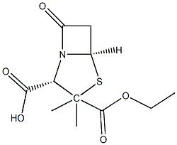 2-(ethoxycarbonyl)-6,6-dihydropenicillanic acid Struktur