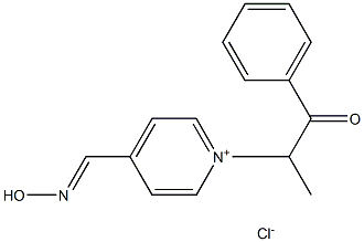 1-benzoylethylpyridinium-4-aldoxime chloride Struktur